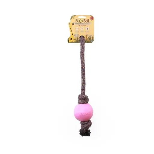 Beco Pets - Ball With Rope | Rosa - Small (main product photo)