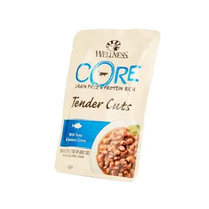 Immagine principale del prodotto Wellness CORE - Tender Cuts - con Tonno - 85gr. disponibile presso il nostro store online mypetmall.net.