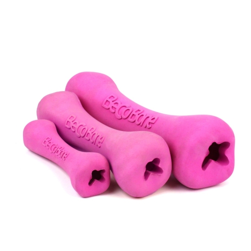 BECO BONE - Gioco per cani eco-friendly - gomma naturale - Rosa - Large