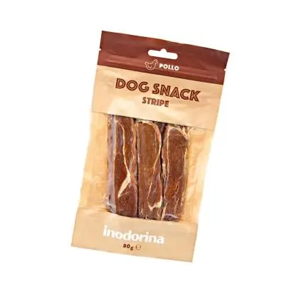 Immagine principale del prodotto Inodorina - Dog Snack - Stripe Pollo - 80gr. disponibile presso il nostro store online mypetmall.net.