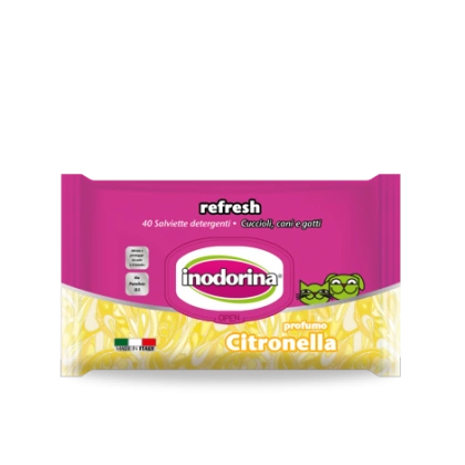 Immagine principale del prodotto Inodorina - Salviette Refresh - 40pz - Citronella disponibile presso il nostro store online mypetmall.net.