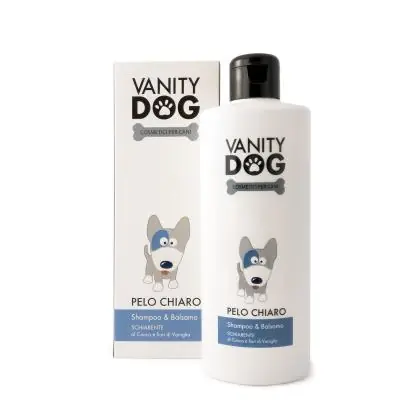 Immagine principale del prodotto Vanity Dog - Shampoo & Balsamo Per Cani - Schiarente - Pelo Chiaro - 200ml disponibile presso il nostro store online mypetmall.net.